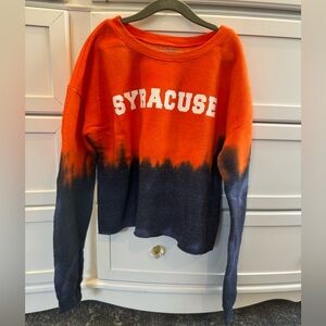 New with tags- girls-Syracuse- orange and blue tie dye sweatshirt.